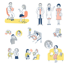 医者と患者イメージ　セット