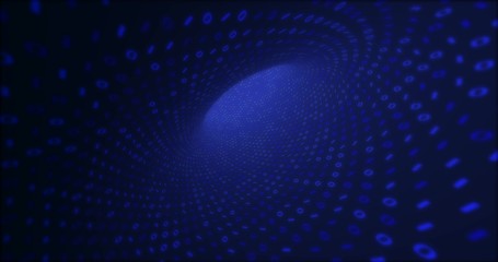 Neon Digital binary tunnel background for network, big data, data center, digital event. 3D illustration