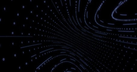 Neon Digital binary tunnel. background for network, big data, data center, digital event.