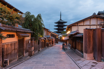 Ninenzaka and Sannenzaka ancient street view, Yasakanoto morning landscapes