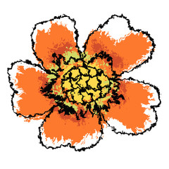 Hand drawing flower, vector illustration