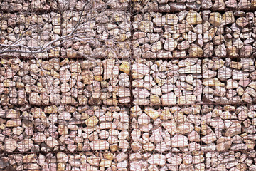 Stone wall in sunlight