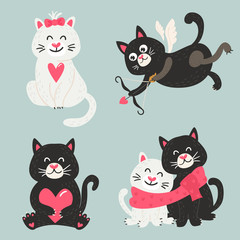 Set of cute cats
