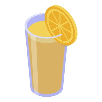 Lemonade glass icon. Isometric of lemonade glass vector icon for web design isolated on white background