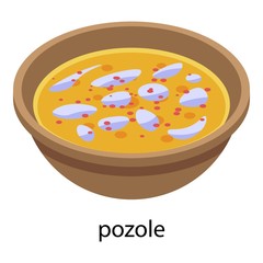 Pozole food icon. Isometric of pozole food vector icon for web design isolated on white background