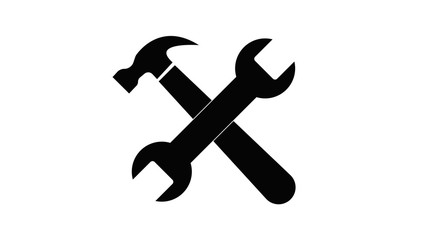 Wrench and screwdriver icon. One of set web icons
