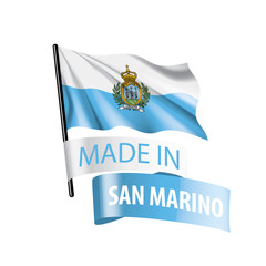 San Marino flag, vector illustration on a white background