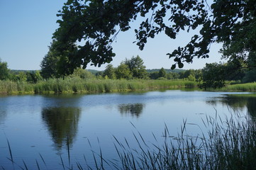 Obraz premium beautiful river view in summer morning
