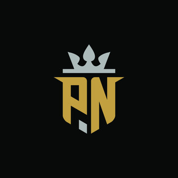 Initial Letter PN with Shield King Logo Design