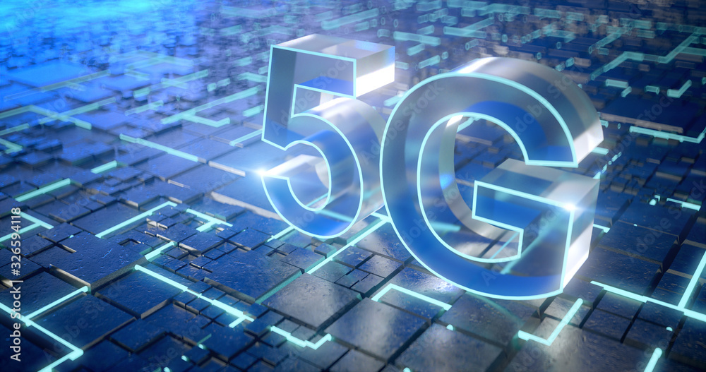 Wall mural 5g network internet mobile wireless business concept. 3d rendering.