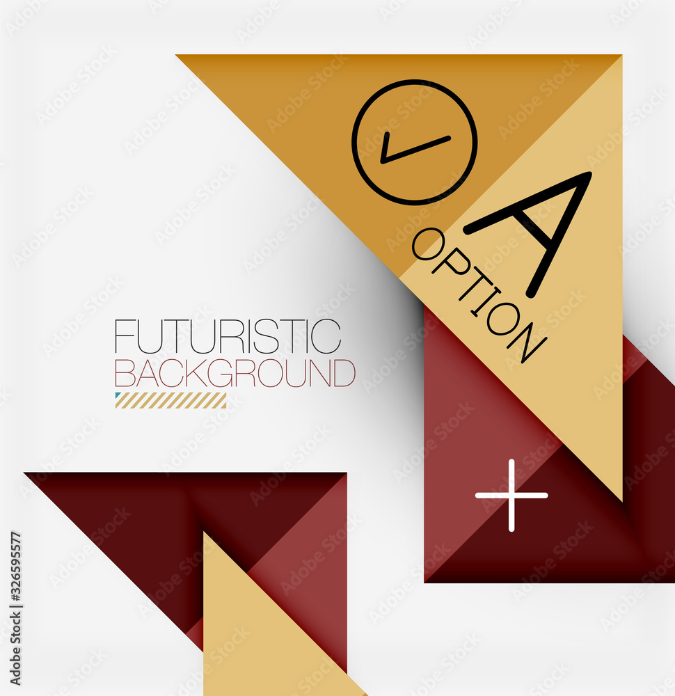 Fototapete abstract background, geometric business multicolored paper infographic - triangle frames for text, i