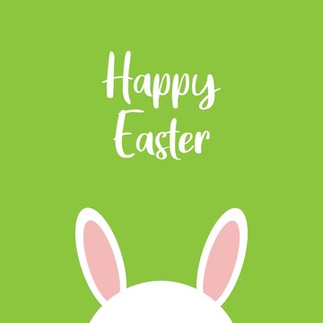 happy easter graphic design with rabbit ears