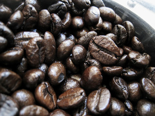 coffee bean roast with long time and high temperature for maximum test of coffee.