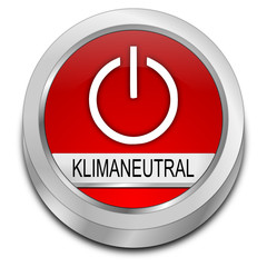 Climate neutral Button - in german - 3D illustration
