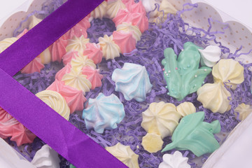 meringues on the white background