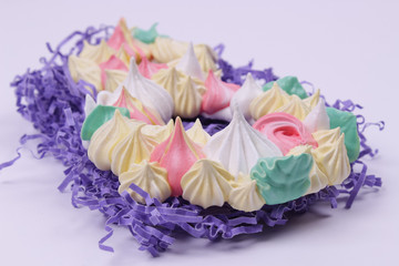 meringues on the white background