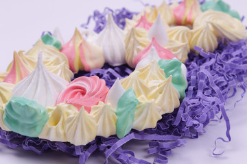 meringues on the white background