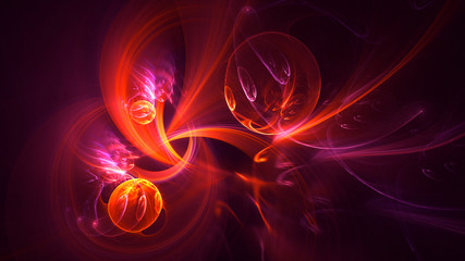 3D rendering abstract red fractal light background