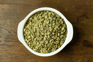  green coffee raw close up image for food content..