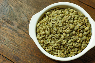  green coffee raw close up image for food content..