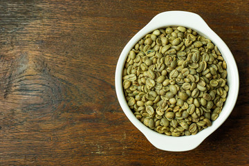  green coffee raw close up image for food content..