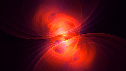 3D rendering abstract red fractal light background