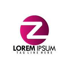 abstract business logo. Purple Gradient Letter Z logo design. Creative minimalist logotype icon symbol. Vector illustration