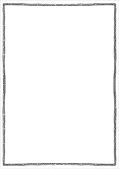Decorative frame, elegant vector element for design, place for text. Texture of dashes. Black and white border. Template for photo, portrait, album, invitations and greeting cards. A4 sheet proportion