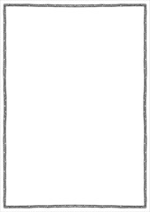 Decorative frame, elegant vector element for design, place for text. Texture of dashes. Black and white border. Template for photo, portrait, album, invitations and greeting cards. A4 sheet proportion