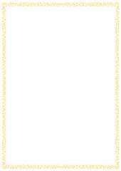 Elegant frame with decorative with linear, stylized plants. Perfect for wedding invitations, postcards, decor and more. A4 sheet proportion.