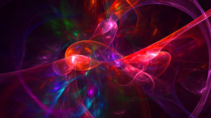 3D rendering abstract red fractal light background