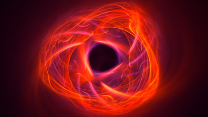 3D rendering abstract red fractal light background