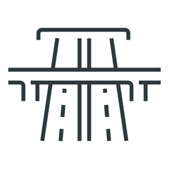 highway black line icon on white background	