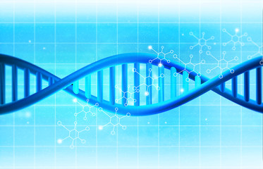 DNA on abstract science background. 3d illustration.