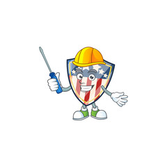 Smart automotive vintage shield badges USA in cartoon character style