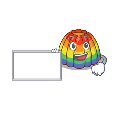 cartoon character of rainbow jelly design concept bring a board