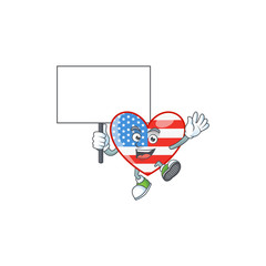 A picture of independence day love cartoon character with board
