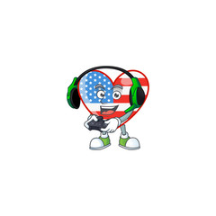 Independence day love cartoon picture play a game with headphone and controller