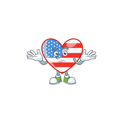 A comical Grinning independence day love cartoon design style