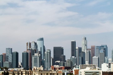 Fototapeta na wymiar Beautiful aerial view of Los Angeles skyline at daytime, California, USA