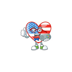 An attractive gamer independence day love cartoon character design