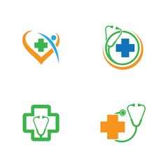 Medical cross logo vector icon
