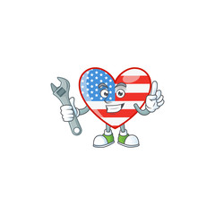 happily Mechanic independence day love cartoon character design