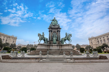 Vienna, Austria - Maria Theresia Monument (Maria Theresien Denkmal) front of The Museum of Natural History and Art History (Kunsthistorisches and Naturhistorisches) Maria Theresa platz