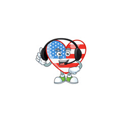 Sweet independence day love cartoon character design speaking on a headphone