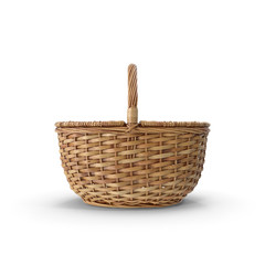 wicker basket isolated on white background