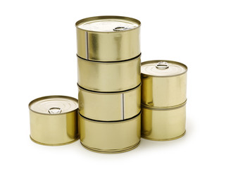 Closed Tin can on isolated white background