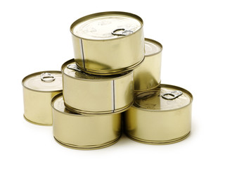 Closed Tin can on isolated white background