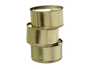 Closed Tin can on isolated white background