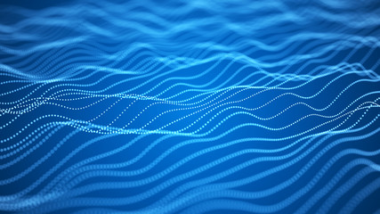 3d waves. Abstract technology background. Science background. Big data. 3d rendering. Network connection.